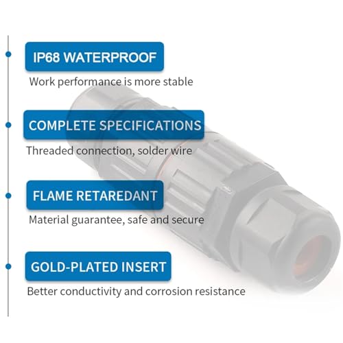 1 Stück IP68 wasserdichter I/T-Form-Stecker – 2/3/5-polige Steckklemmen mit Schnellschraubverbindung(1Set 5P T Type)