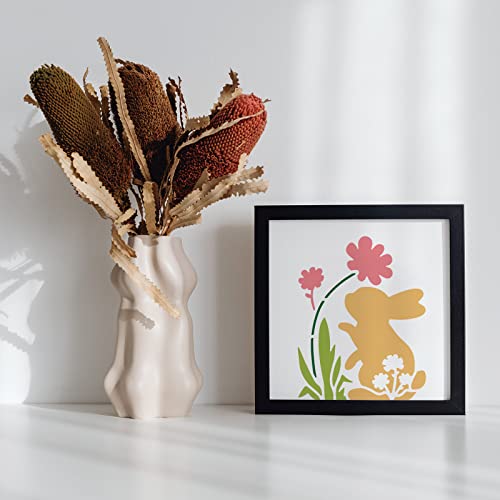 INFUNLY Easter Rabbit Stencil for Painting 11.8x11.8 Happy Spring Flower Wall Stencils Washable Plastic Bunny Rabbit Drawing Stencils Painting Templates on Wood for Wall Art DIY Home Decor - Image 4