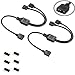 ARGB Splitter Cable, 5V 3 Pin Addressable RGB Splitter Cable with 3 Pin Connector for Computer Chassis, 1 to Dual ARGB Cable, 1 to 2 ARGB Extension Cable, 11.8 Inches, 2 Pack (1 to 2 Spliter Cable)