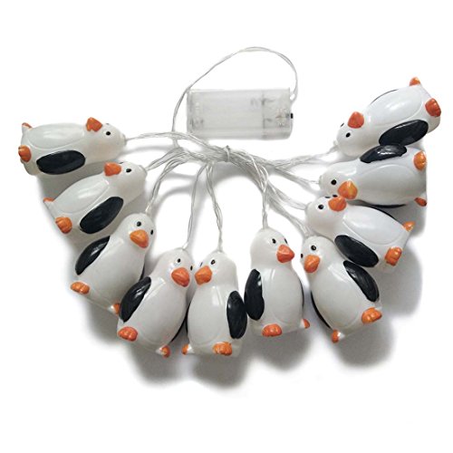 Penfly 1.5m 10LEDs Decorative Penguin Shape Fairy Night Mood Light for Home Indoor Babyroom Child Bedroom Wedding Warm White