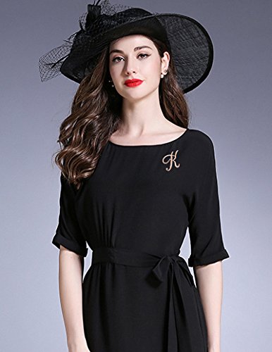 26 Letter English Alphabet Real Gold Plated Brooch an Pin for Women's Jewelry2