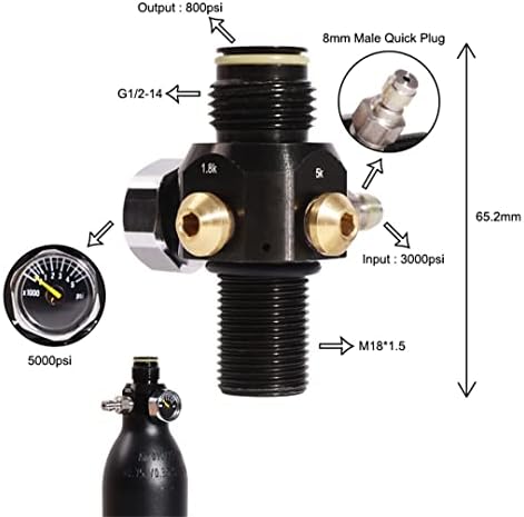 ZCTCL 4500PSI Paintball Air Tank Regulator & Valve Guage- HPA Air Comfortable Fittings 30Mpa Paintball Reg Regulator 4 41ur+bCr5VL. AC