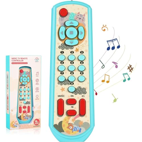 Image of Baby TV Remote Control Toy, Music TV Remote Controller, Educational and Musical Baby Toy, Sensory Toys for 6-12 Months Babies 1 2 3 Year Old Boys and Girls Toddlers, Best Gift for Babies (Blue)