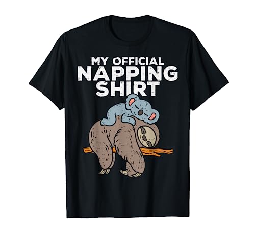 Official Napping Shirt Koala On Sloth Cute Lazy Animals Gift T-Shirt