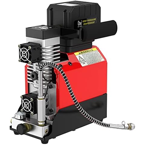 GX PUMP E-L2 Portable 18V Cordless PCP Air Compressor,4500Psi/300Bar, Oil-Free, Powered by 1* Lithium-Ion Battery (Included) or 110v to 18V Converter (Sold Separately) for Home Outlet Cover