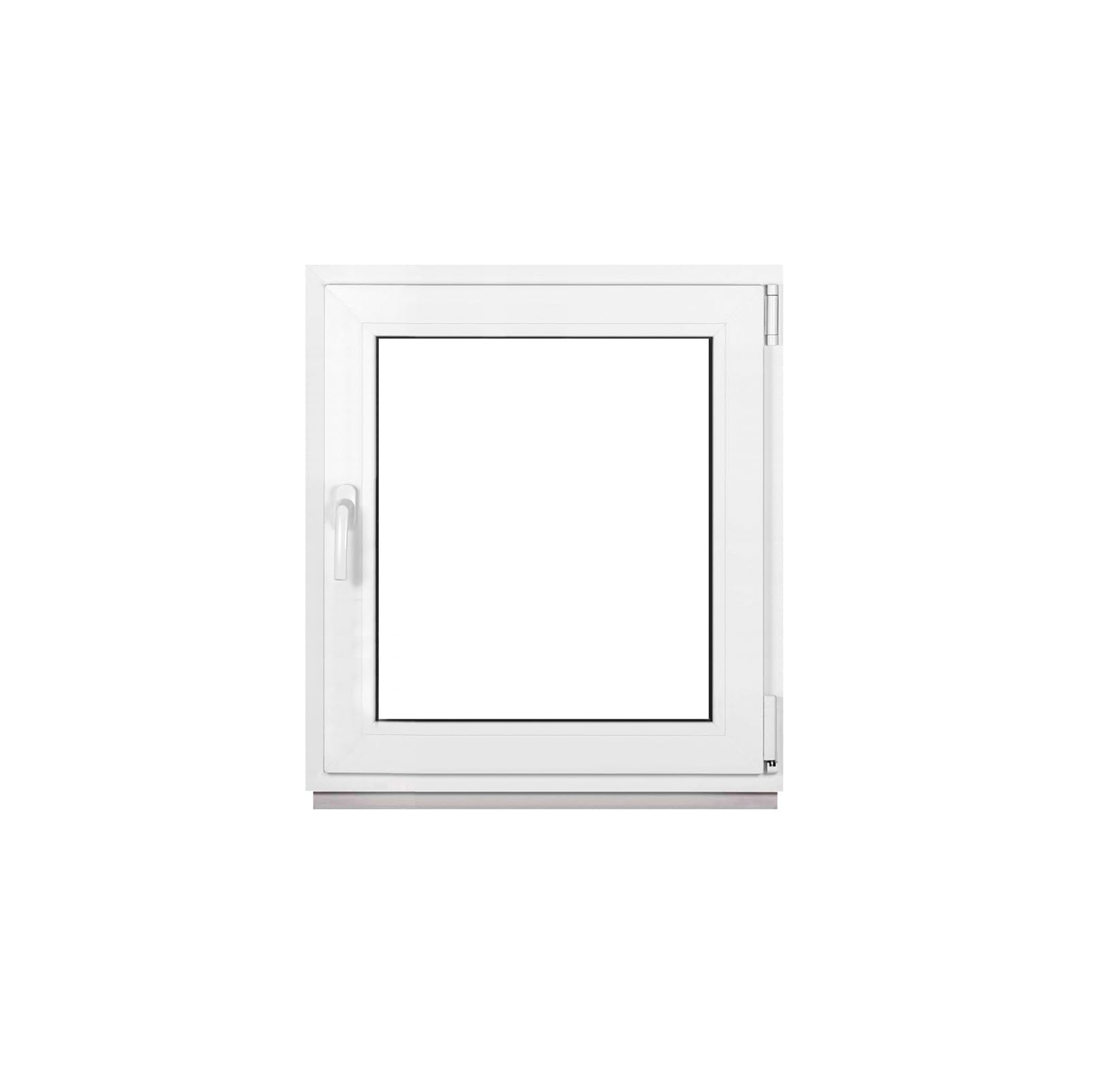 Finestra in Plastica Bianca Larghezza x Altezza 70 x 80 cm (700 x 800 mm) Triplo Vetri (32 mm), Anta-Ribalta, Girevole DIN Destra – Premium