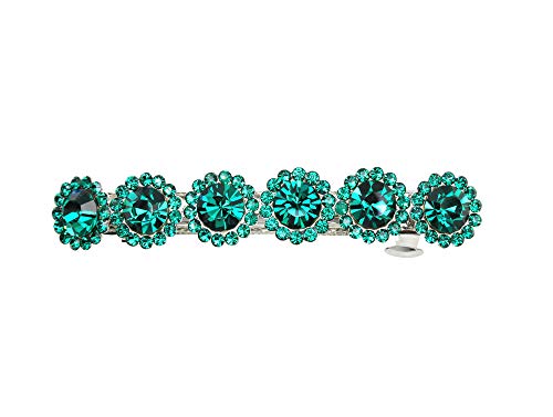 Barrette à cheveux florale strass verts pour coiffure de mariage