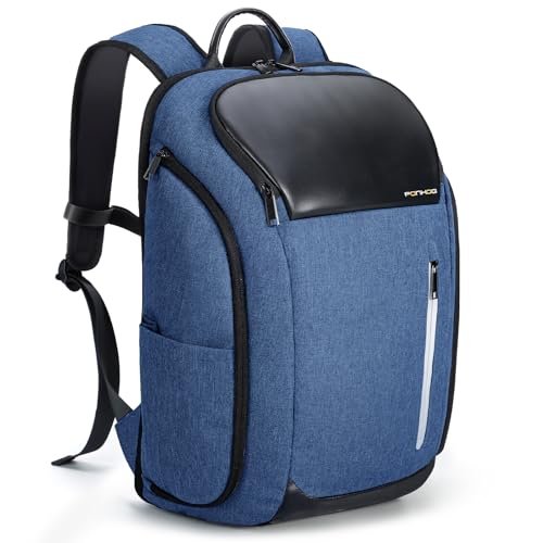 Ponhog Travel Laptop Backpack for Men - 30L Large Capacity Anti-Theft Lightweight Business Rucksack with Multiple Pockets, Fits 17.3 Inch Laptop, Blue-1