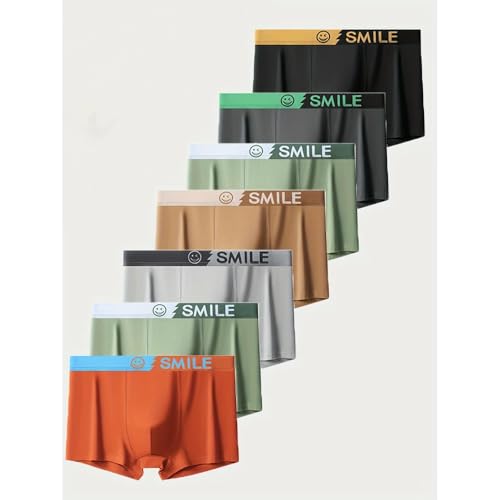 Calzoncillos tipo bóxer de algodón para hombre ropa interior cómoda de color sólido 2