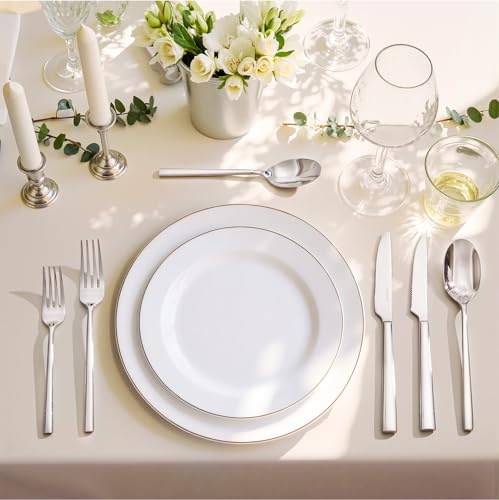 KINGSTONE Silverware Set with Steak Knives, 36-Piece Forged Flatware Set Cutlery Set Premium Stainless Steel, Service for 6, for Kitchen, Home, Wedding, Party, Mirror Polished and Dishwasher Safe - Image 3