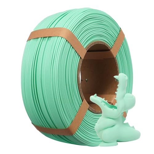 Image of eSUN Matte PLA Refilament 1.75mm, Matte 3D Printer Refill PLA Filament, 1KG Spoolless 3D Printing Filament for 3D Printers, Mint Green
