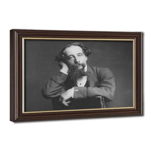 Poster Charles Dickens impression sur toile cadre 41x61 cm
