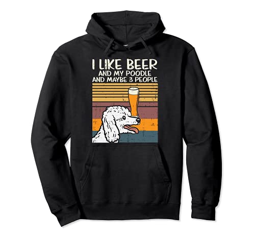 Beer Poodle 3 People Funny Drinking Pet Dog Lover Owner Gift Felpa con Cappuccio