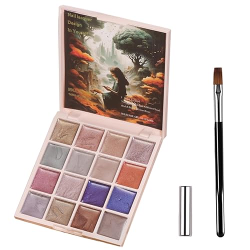 Esmalte De Uñas De Gel Sólido, Esmalte De Uñas Sólido - Paleta De Uñas De Gel De De Gato 16 Colores, Diseño De Uñas De Pintura De Gel Magnético Para Mujeres, Arte, Hogar, Viajes