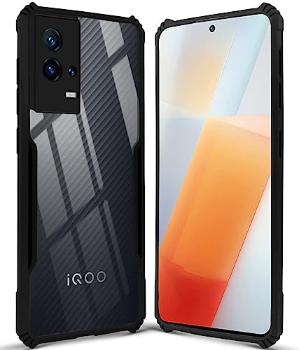 Image of Jkobi Back Cover Case for Vivo iQOO 9 5G (Shockproof with Polycarbonate Clear Panel | Professional Black)