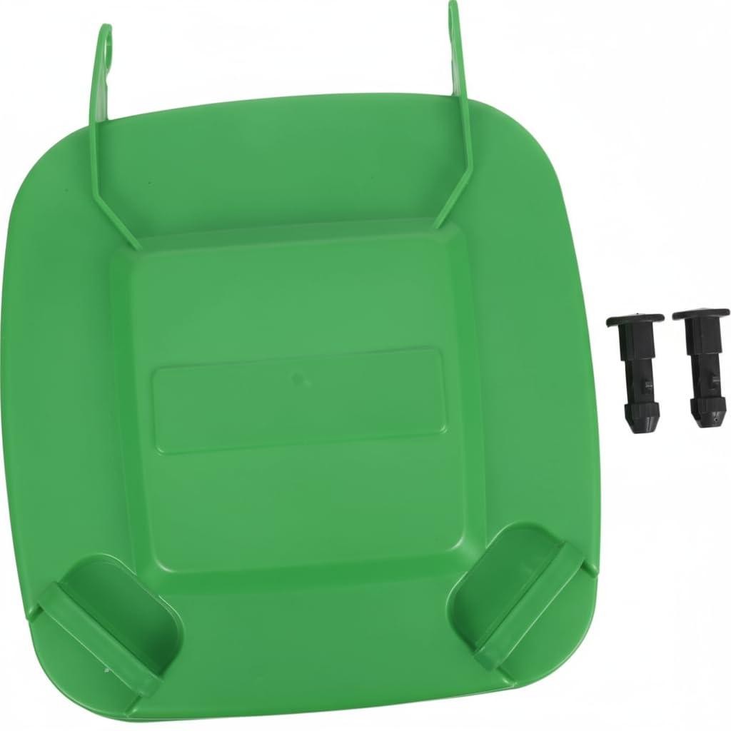 Heavy-duty Plastic Trash Can Lid Replacement Waste Bin Cover for Outdoor Use Dustbin Cover Wheelie Bin (Green)