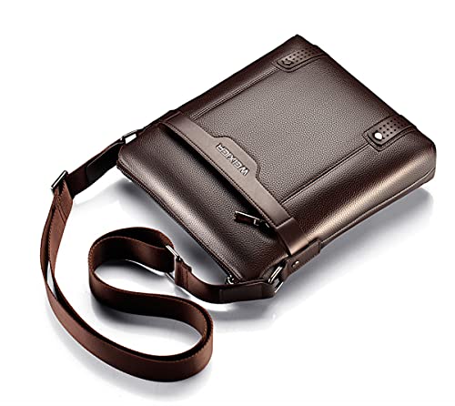 Weixier — Bolsa tiracolo masculina de couro de poliuretano,Preto， Medium