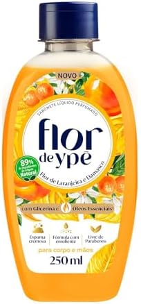 Flor de Ypê Sabonete Líquido, Flor de Laranjeira e Damasco, 250ml...