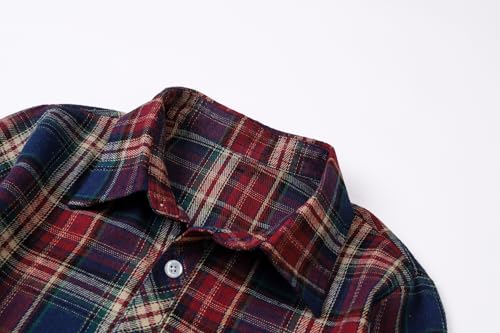 Image of Betusline Boy and Men Button Down Plaid Shirt | Soft,Breathable and Comfortable Fabric