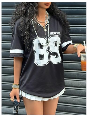 SOLY HUX Girl's Jersey Shirts Y2k Number Graphic Tees V Neck Short Sleeve Streetwear Tee Summer Tops4