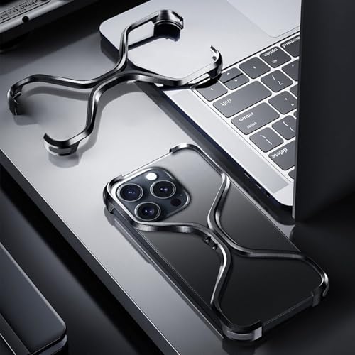 Funda de metal para iPhone 16 Pro Max sin marco disipación calor 7