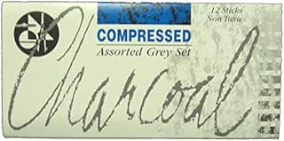 Jakar 7623 Assorted Greys Compressed Charcoal Stick (Pack of 12)