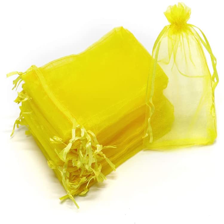 100 sacchetti di protezione per fragole, uva, frutta, a prova di uccelli, a prova di mosche della frutta, controllo dei parassiti da giardino, borsa a rete gialla, borsa per piantare 30 x 40 cm