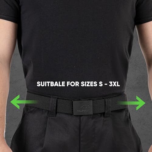 BWOLF ZANE Elastischer Arbeitsgürtel – Verstellbarer, langlebiger Unisex Gürtel Arbeitshose und den täglichen Gebrauch (120 cm/135 cm) (Schwarz, 135cm) – Bild 4