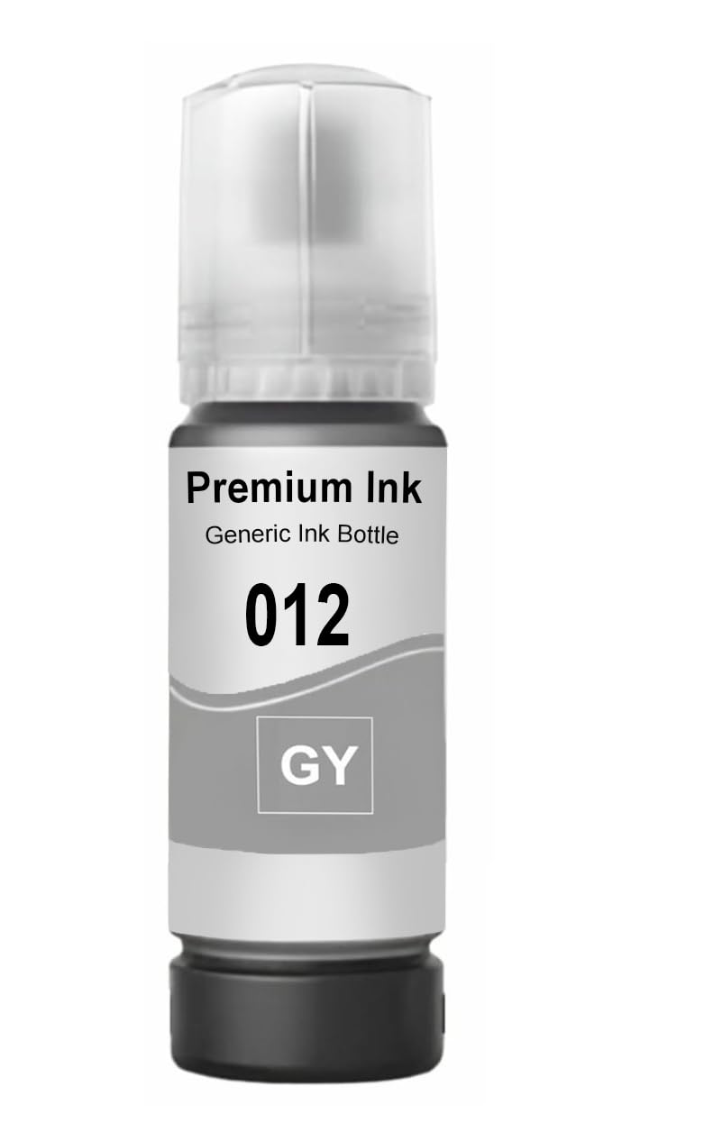 CANOFF 011 & 012 Refill Ink Bottle Compatible with Epson Model L8180 and L8160 Printer (Grey)