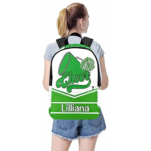 zaaprintblanket Personalized Green Cheer Cheerleader Backpack Casual Daypack Bag for Man Woman3