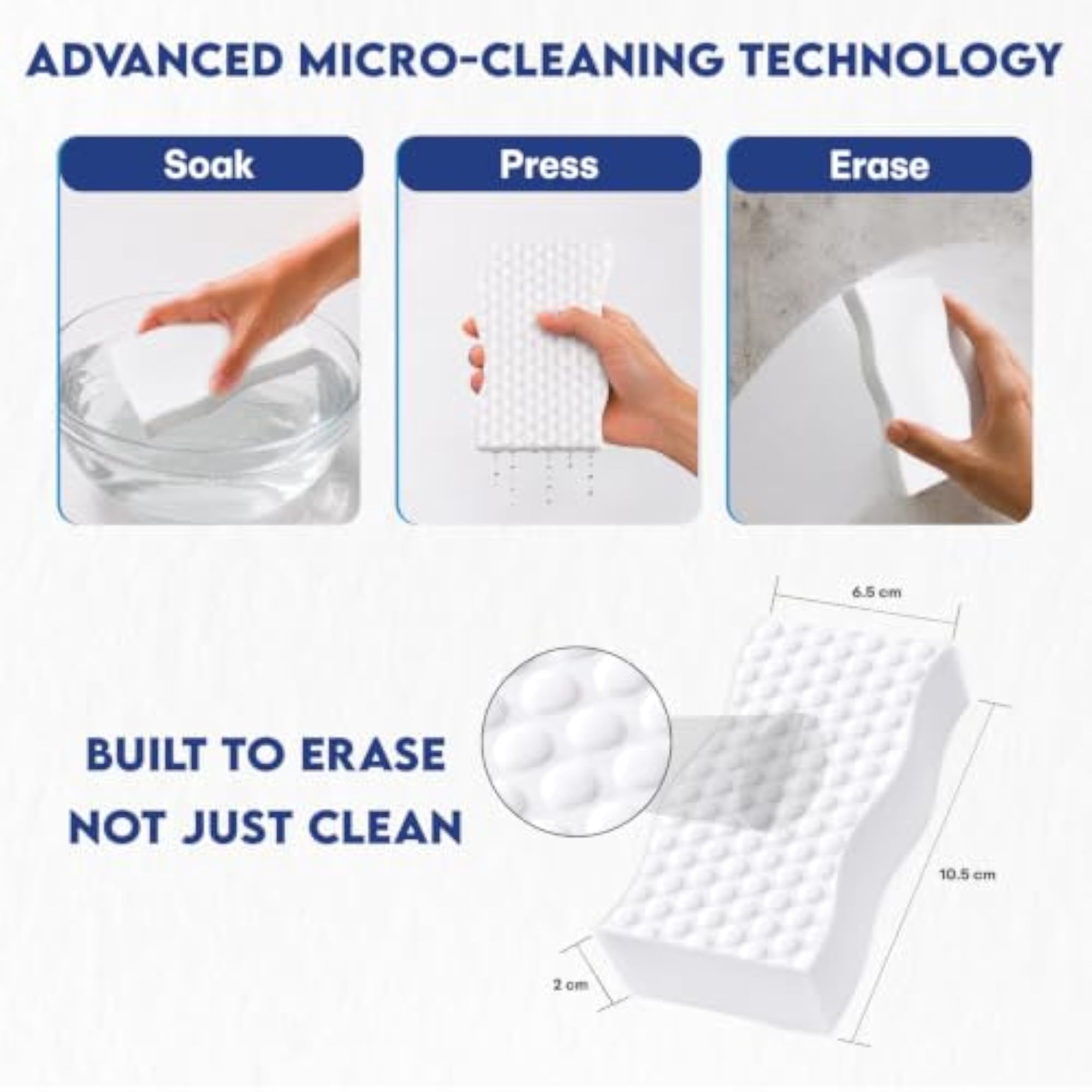 Magic Eraser Sponge for Cleaning Walls and Stains, Pack of 4