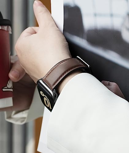 Image of BINLUN Leather Silicone Bands Compatible with Apple Watch 38mm 40mm 41mm 42mm 44mm 45mm 46mm 49mm Sweatproof Replacement Strap for iWatch 11 /10 /9 /8 /7 /6 /5 /4 /3 /2 /1 /Ultra /SE Men Women