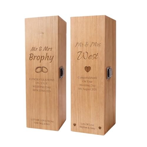 Rutherfords Gifts Personalised Wedding Wine Box Engraved Woo