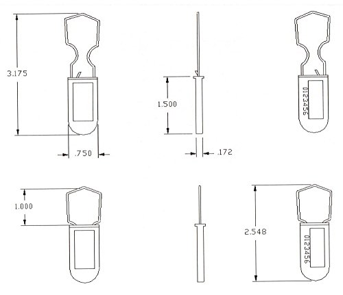 Image of 150 Pack Plastic Wire Padlock Security Seals (Orange)
