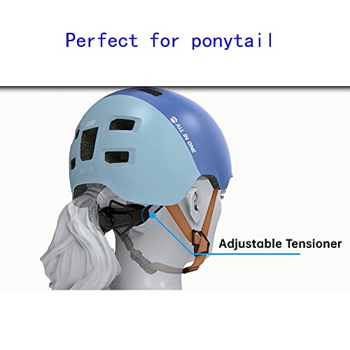 Bike/Skateboard Helmet For Kids/Women/Men/Girls,Extra Light Protective Helmet For Bicycle Skate Skateboarding E-Scooter Roller Bmx,Bike Helmet For Ponytail,Only 260G/270G/280G, Macaron Color #TOP7