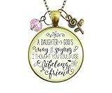 Gutsy Goodness Mother Necklace Daughter is God's Way Lifelong Friend Faith Jewelry 24'
