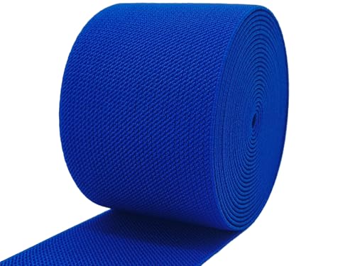 Royal Blue Wide Knit Elastic Band for Sewing 3 inch 5yards Double-Side Twill Woven Elastic Heavy Stretch Elastic Spool Band for Sewing Pants Waist-Wigs-Skirts-Craft-DIY Projects by JESEP YONG - Image 2