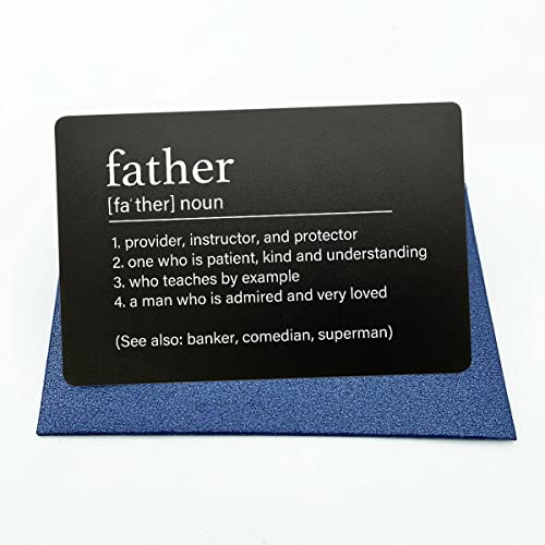 Father Definition, Wallet Insert for Father, Dad Gifts, Engraved Wallet Card, Fathers Day Card for Dad from Son or Daughter, Gift for Dad, Father, Step Dad (Black)4
