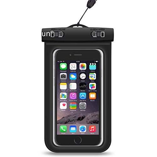 Waterproof Case,by Ailun,Universal Snowproof,Dirtproof Bag,for iPhone 6 Plus/6/6s/5s, Galaxy S6/EDGE/S5/S4/NOTE 4/3/2,LG G3/G4,Nexus 6/5/4,for Boating/Hiking/Swimming/Diving[Black]