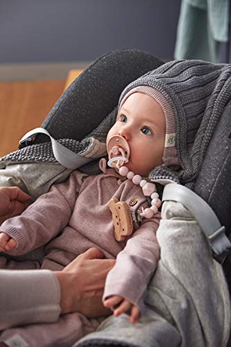 LÄSSIG Baby Strickdecke für Autositz Autositzdecke Einschlagdecke Babyschale 100% Bio-Baumwolle GOTS anthracite – Ansicht 6