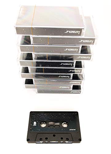 IMIXID/FYDELITY Blank C-60 Normal Bias Audio Cassette Tape 60 Minutes | 10 Pack | Mixed Tape: Black Chrome Gold Glitter