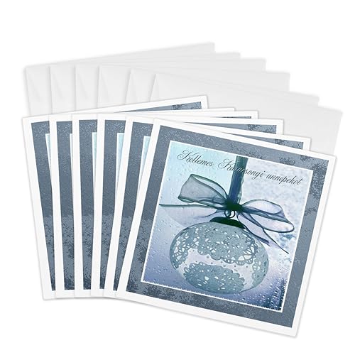 3dRose Kellemes Karacsonyi unnepeket, Merry Christmas in Hungarian, Lace - Greeting Cards, 6 x 6 inches, set of 6 (gc_37017_1)