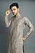 RC FASHIONS Men's Embroidered Sequined Kurta with White Pyjama Set Indian Traditional Party Wear Outfit (Web Gray, S)