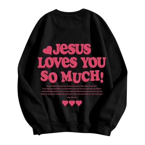Sweatshirt for Girls Boys Jesus Loves You Pullover Casual Crewneck Long Sleeve Top Comfortable Religious Apparel4