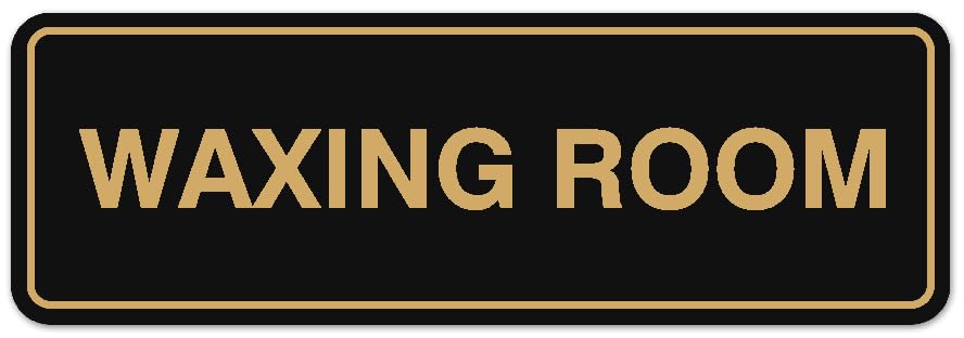 Signs ByLITA Standard Waxing Room Sign - Easy Installation | Durable Wall or Door Sign (Black Gold) - Large