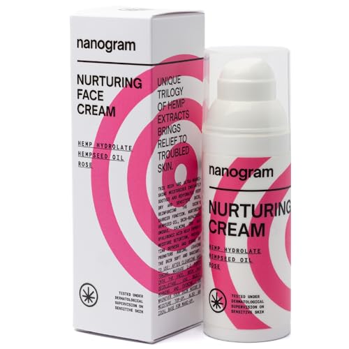 Crema facial antiarrugas con ácido hialurónico hidratante y aceite de cáñamo mini 50ml