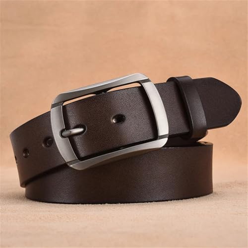 Men's Leather Belt Fashion Jean Belt Square Buckle Pin Buckle Design Waistband4