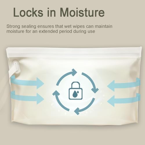 eoscasely Wipe Dispenser,2-Pack Portable Refillable Wipe Container,Reusable Travel Baby Wipes Dispenser, Waterproof and Dustproof(Sage Green & Cream)