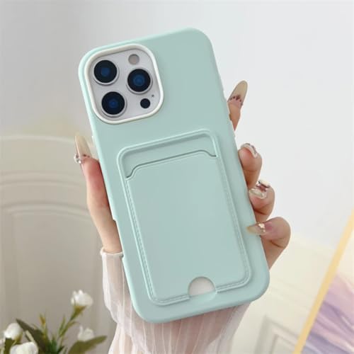 Étui portefeuille 2 en 1 vert menthe avec coque antichoc PC pour iPhone 15
