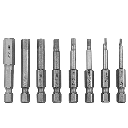 Bestgle磁気クロスヘッド 8本組50mm六角ドライバービットセット磁気六角ビットセット精密ドライバーセット 六角棒 六角軸 6.35mm 電動ドライバービット1.5mmー8mmドリル ビット工具